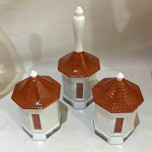 MOUNT VERNON THE GARDEN HOUSE COLLECTION PORCELAIN Salt Pepper Shaker & Bell